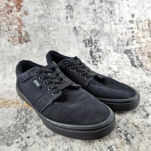 Etnies Barge LS Skater Shoes Mens 7.5 All Black Canvas Low Top Skate Sneakers